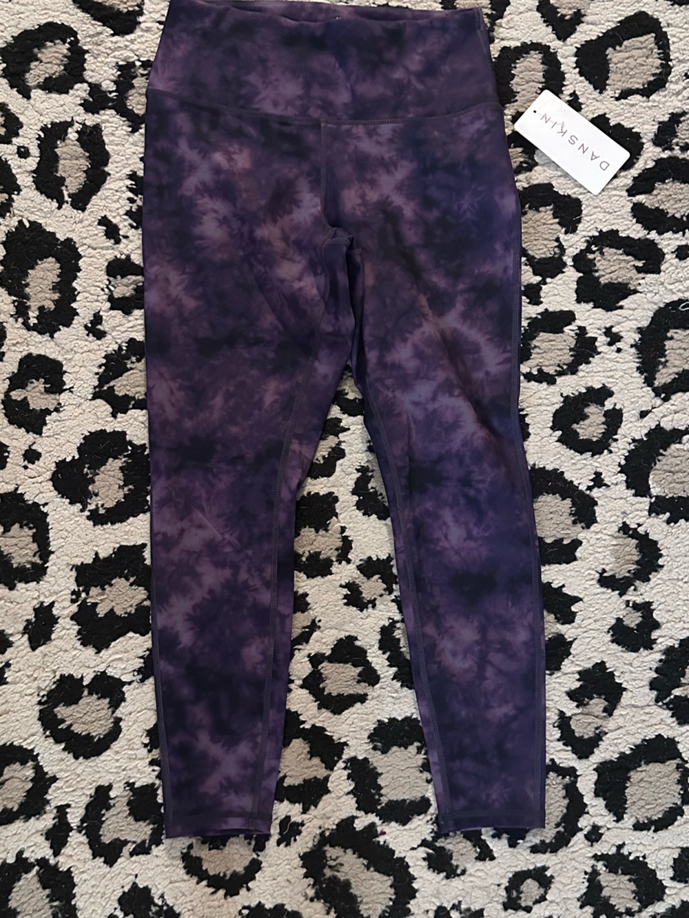 Danskin Girls' Purple Tie-Dye Leggings